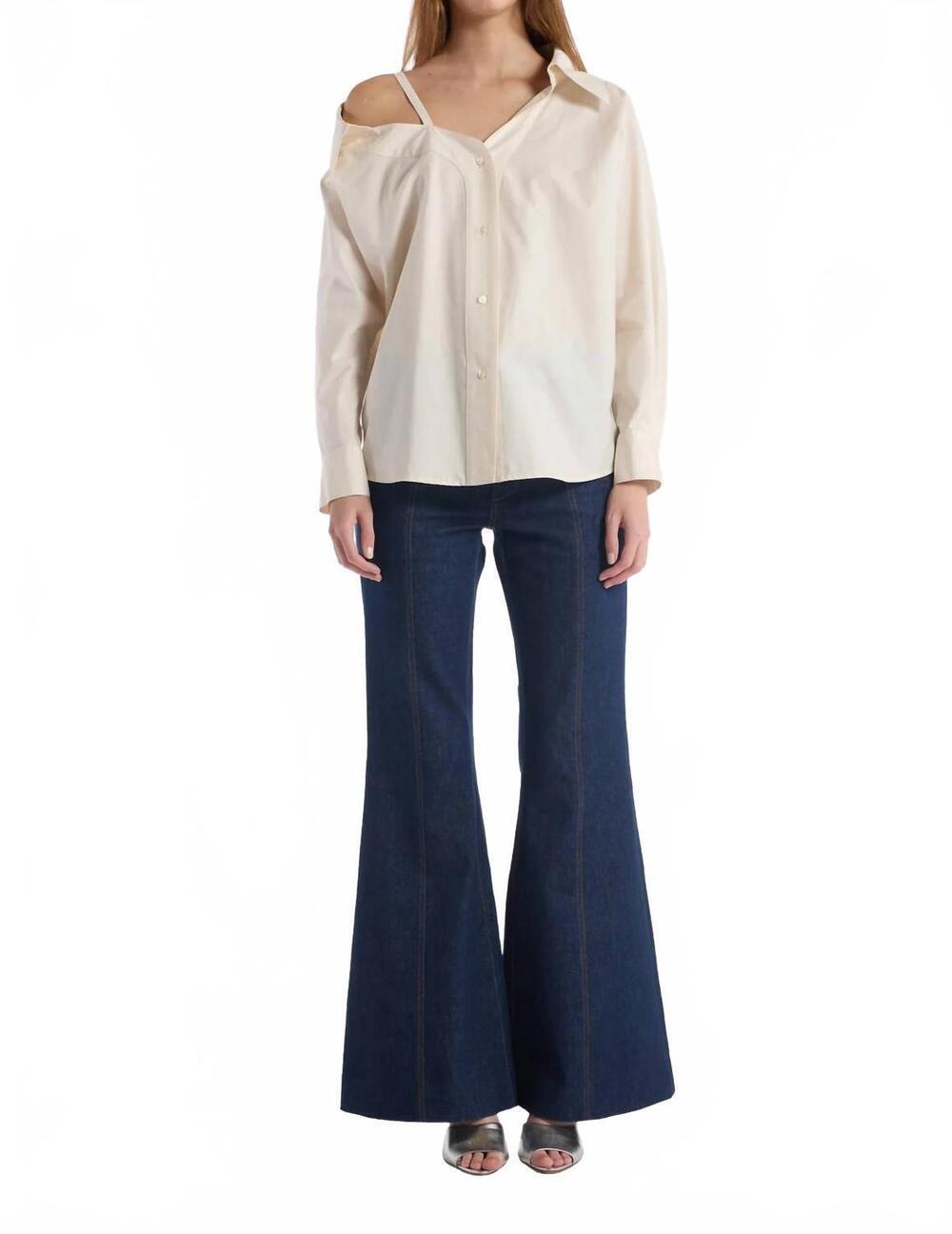 NEW CHRISTY LYNN dasha long sleeve top in ecru
